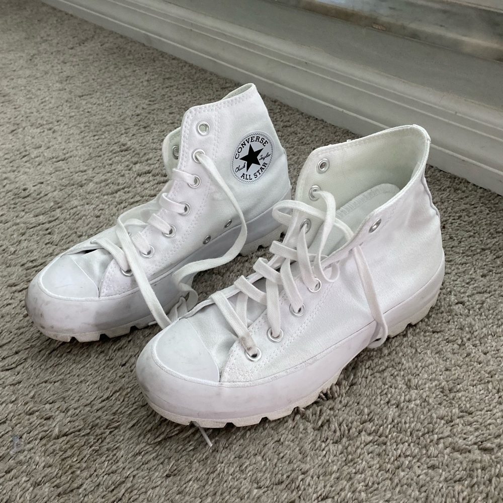 White Platform Converse
